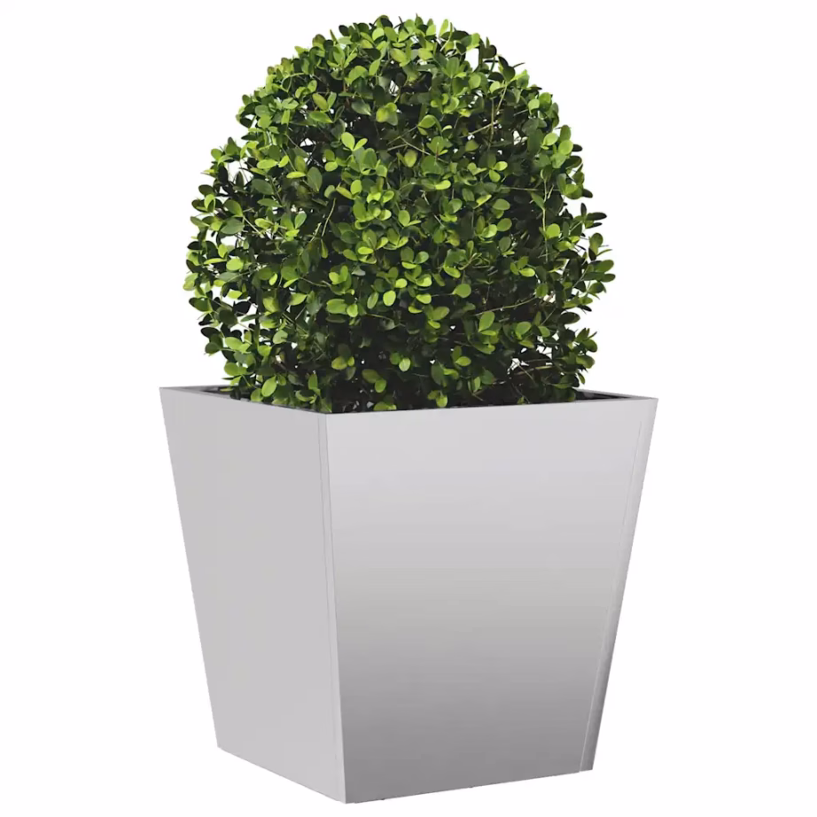 Aia taimekast põhjaga, tsingitud teras, hõbedane, 40 x 40 x 40 cm – 3
