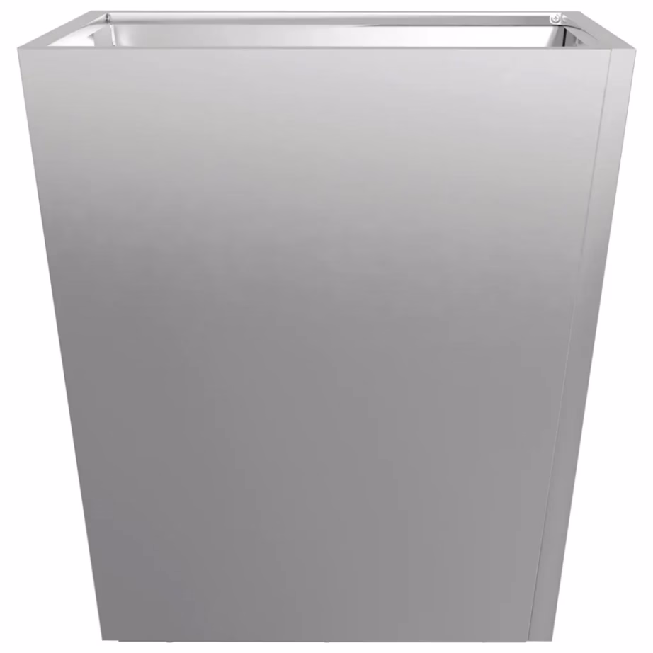 Aia taimekast põhjaga, tsingitud teras, hõbedane, 40 x 40 x 40 cm – 4