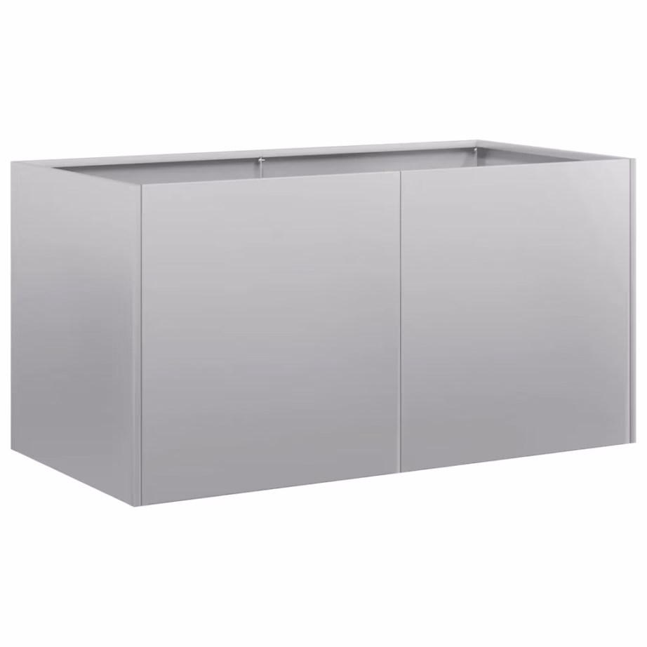 Tsingitud terasest taimekast avatud põhjaga, hõbedane, 80 x 40 x 40 cm – 2