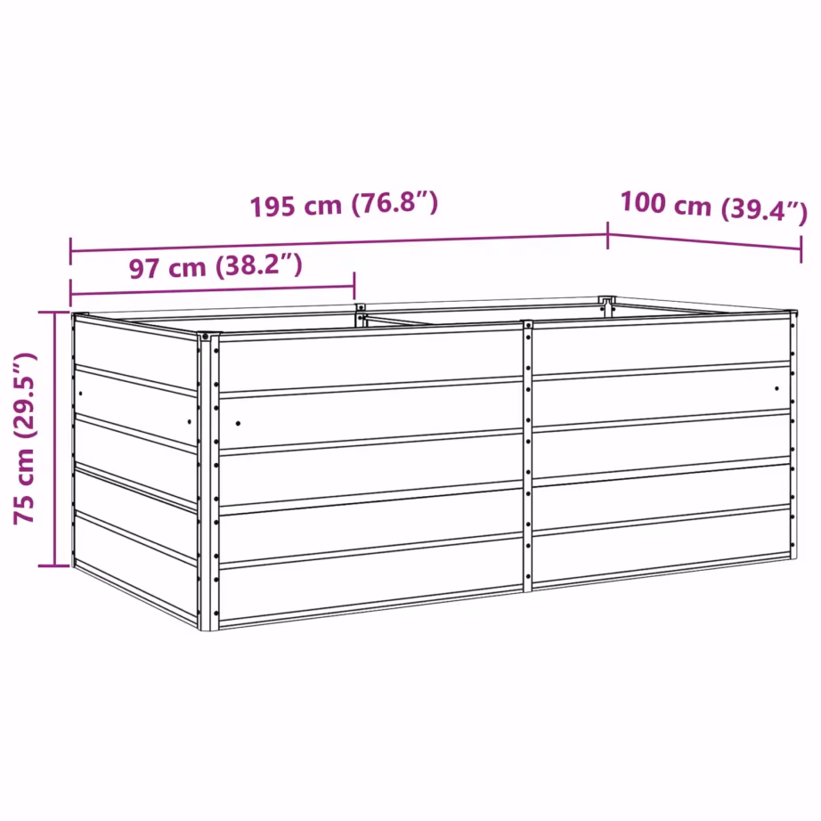 Valge galvaniseeritud terasest taimekast, 195 x 100 x 45 cm – 11