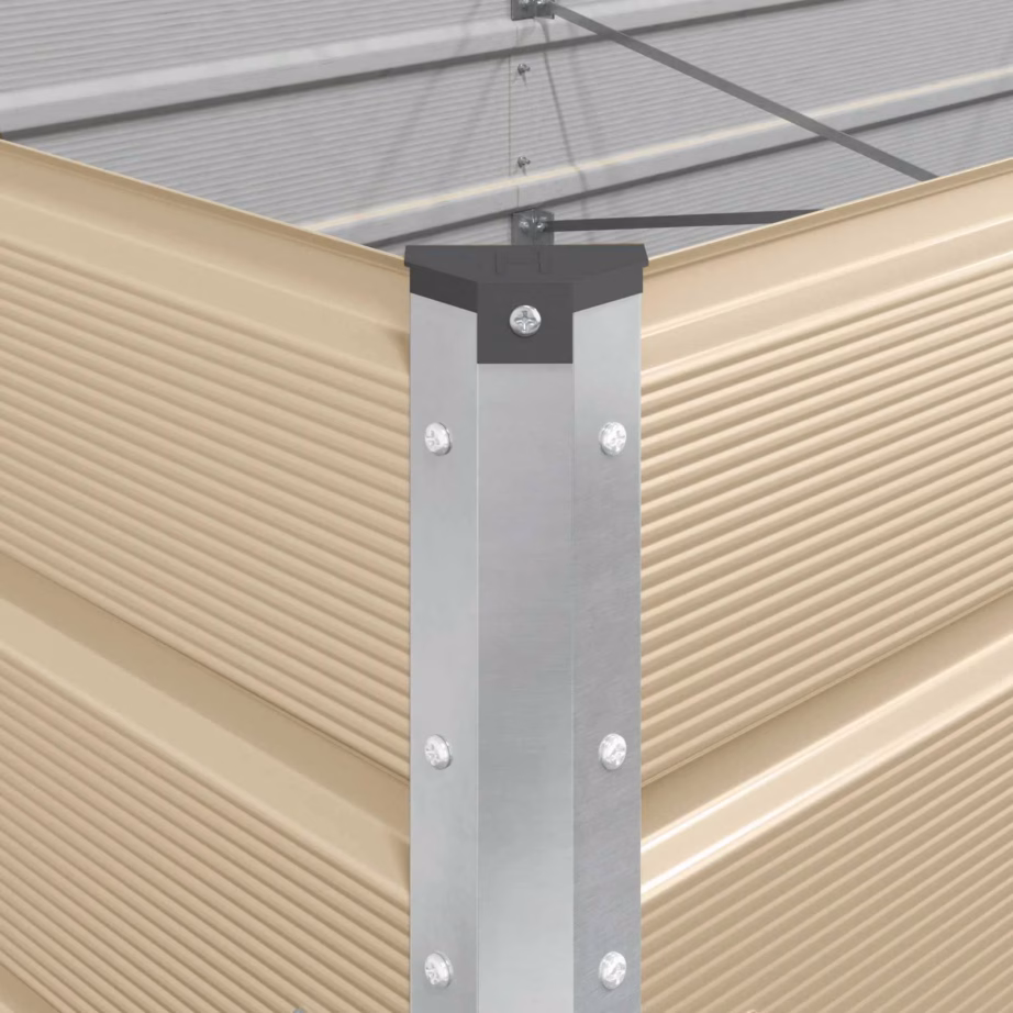 Valge galvaniseeritud terasest taimekast, 195 x 100 x 45 cm – 9