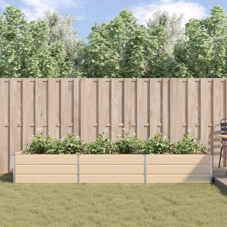 Suur tsingitud terasest taimekast, valge, 290 x 100 x 45 cm – 4