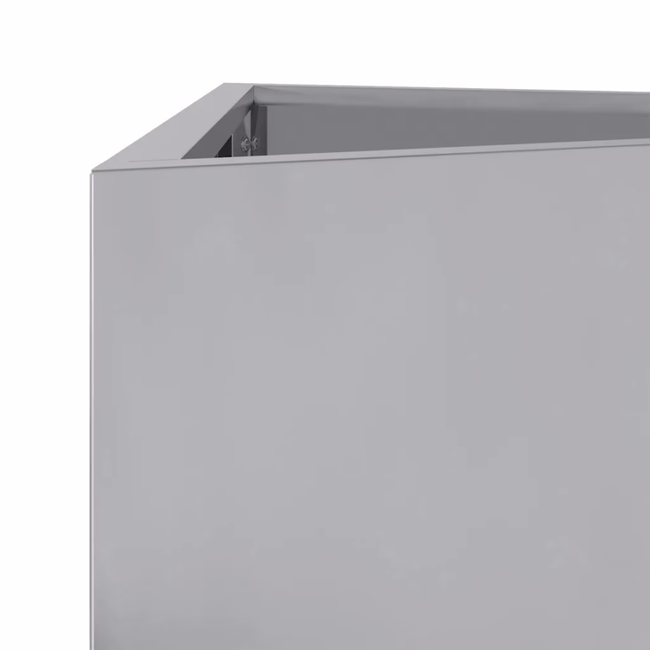 Kõrged tsingitud terasest taimekastid põhjaga, 2 tk, 30 x 26 x 75 cm, hõbedased – 9