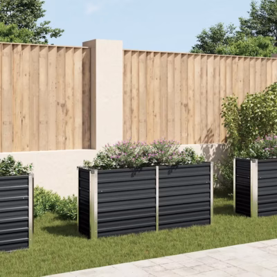 Aia metallist taimelava avatud põhjaga, antratsiithall tsingitud teras, 160 x 40 x 77 cm