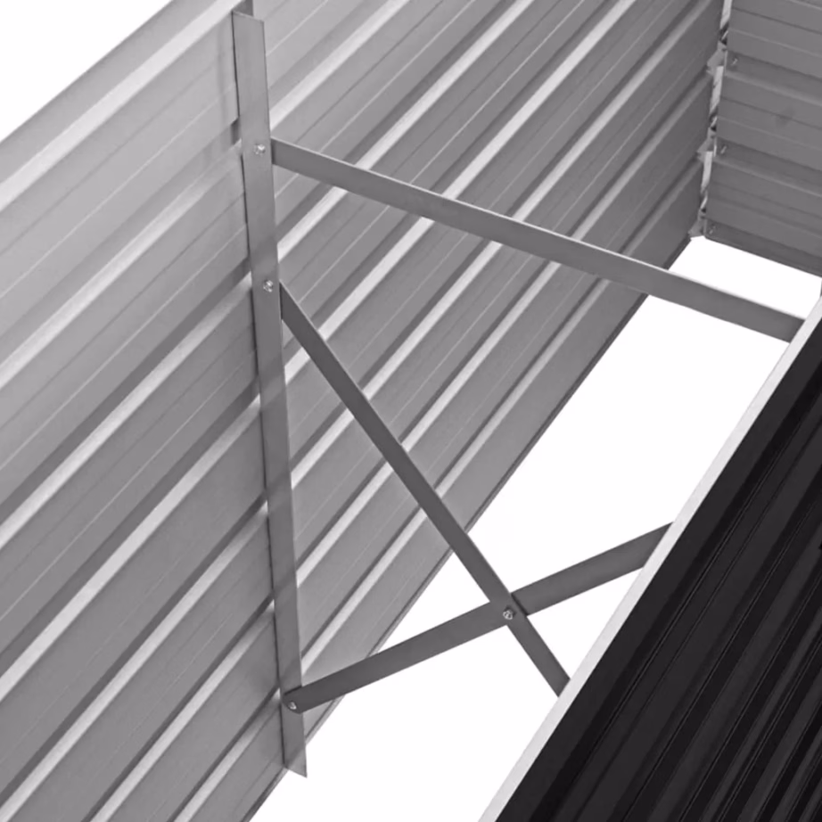 Aia metallist taimelava avatud põhjaga, antratsiithall tsingitud teras, 160 x 40 x 77 cm – 6