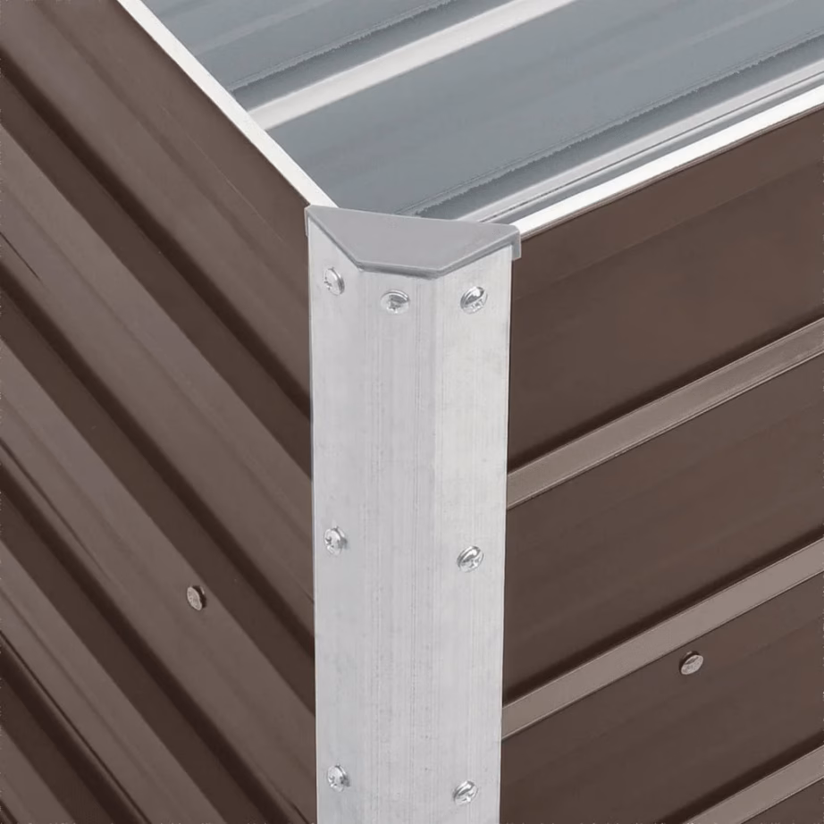 Pruun tsingitud terasest taimelava avatud põhjaga, 240 x 40 x 45 cm – 7