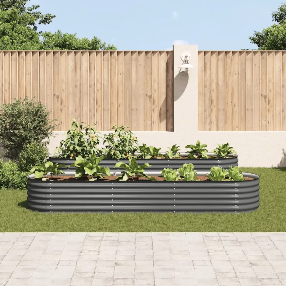 Hall tsingitud terasest taimelava, 320 x 80 x 44 cm – 3