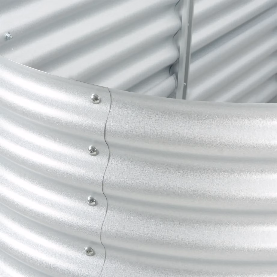 Tsingitud terasest taimelava aeda, 400 x 80 x 81 cm, hõbedane – 9