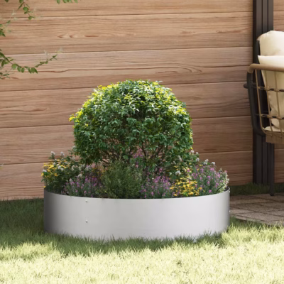 Tsinkterasest istutusrõngas, hõbedane, 80 x 80 x 20 cm