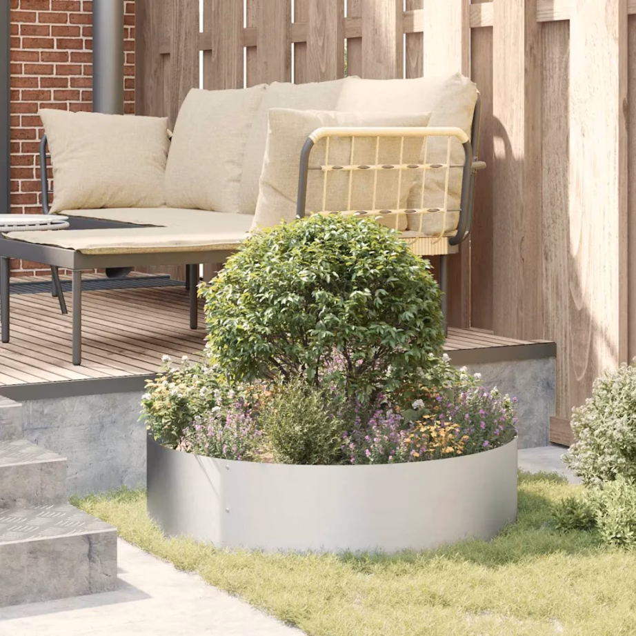 Tsinkterasest istutusrõngas, hõbedane, 80 x 80 x 20 cm – 4