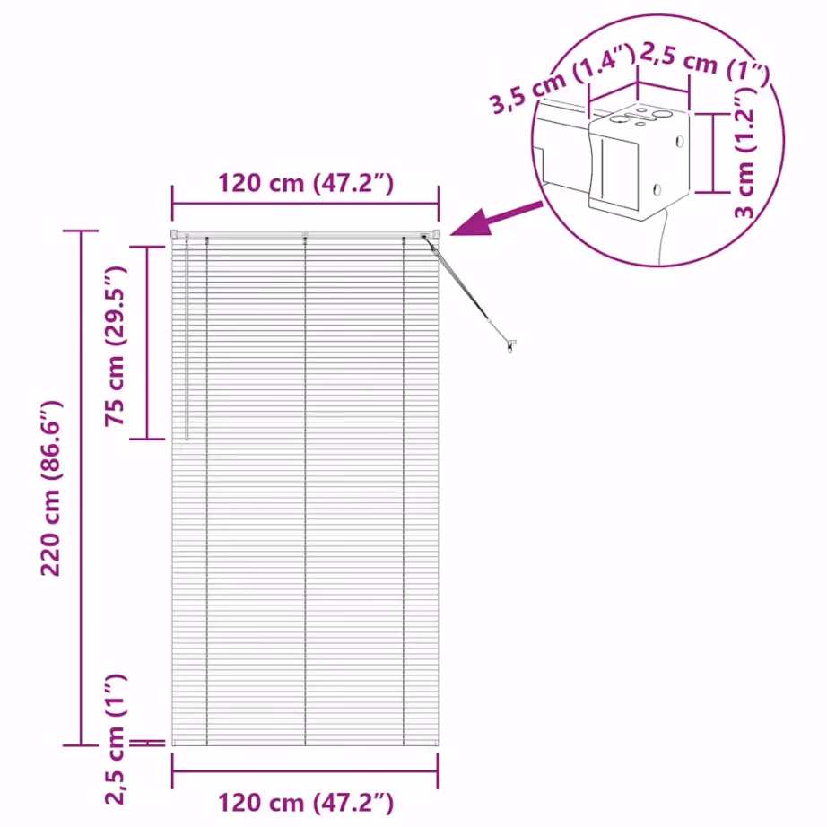 Tumehall alumiiniumist ribakardin, 220 x 120 cm, siseruumidesse – 13