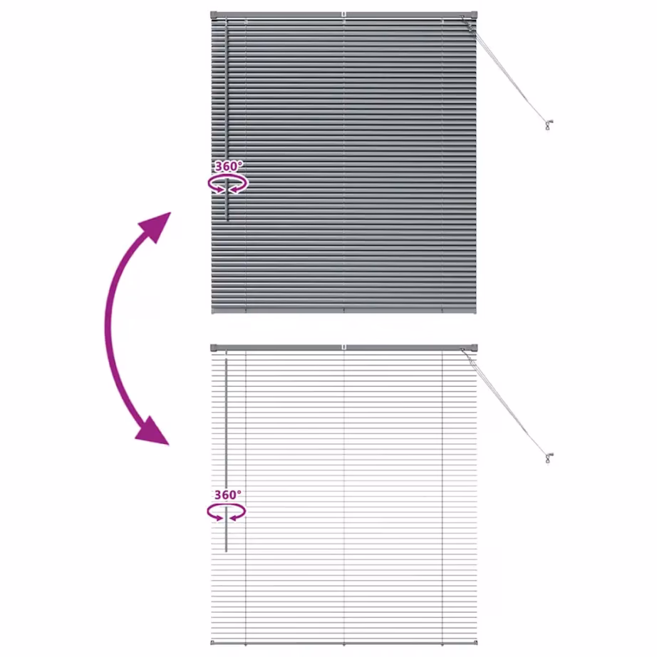 Tumehall alumiiniumist Veneetsia ruloo 130 x 115 cm – 12