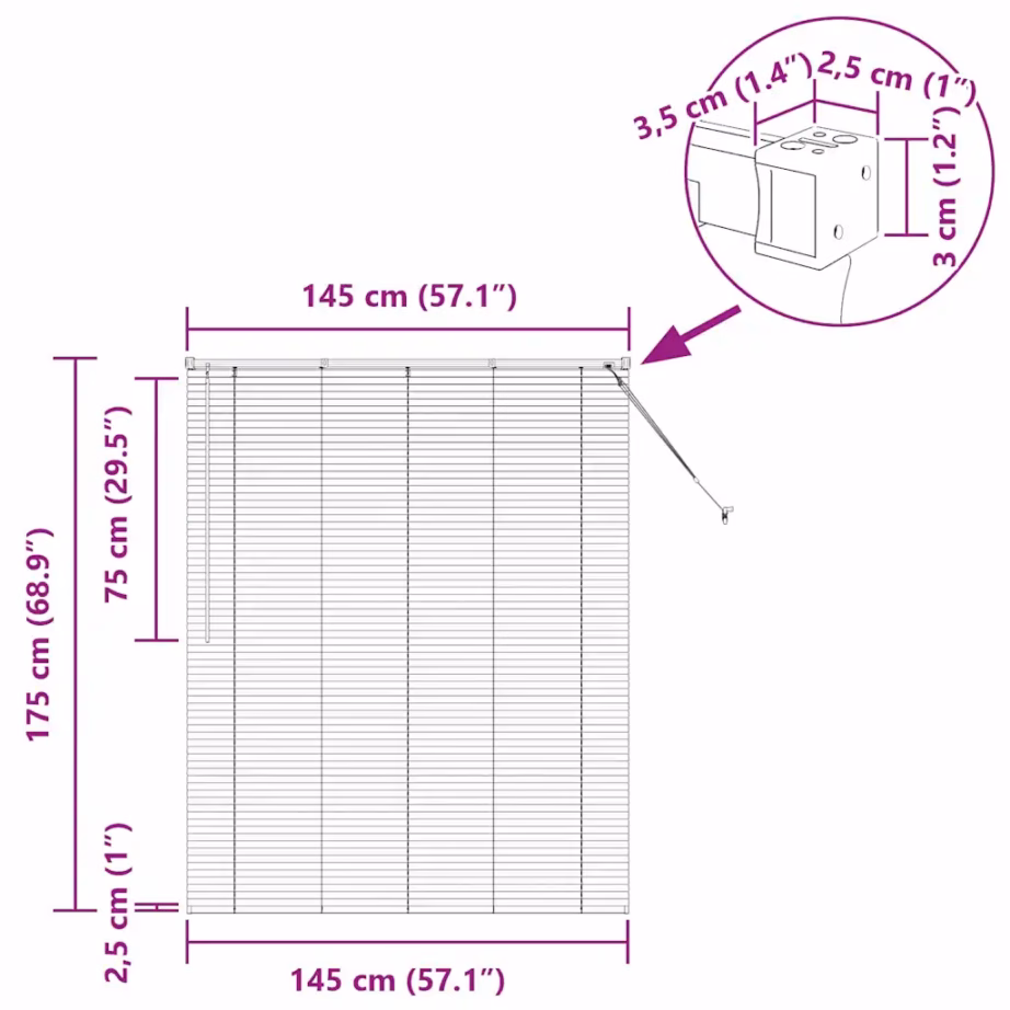 Tumehall alumiiniumist Veneetsia ruloo, 175 x 145 cm – 13