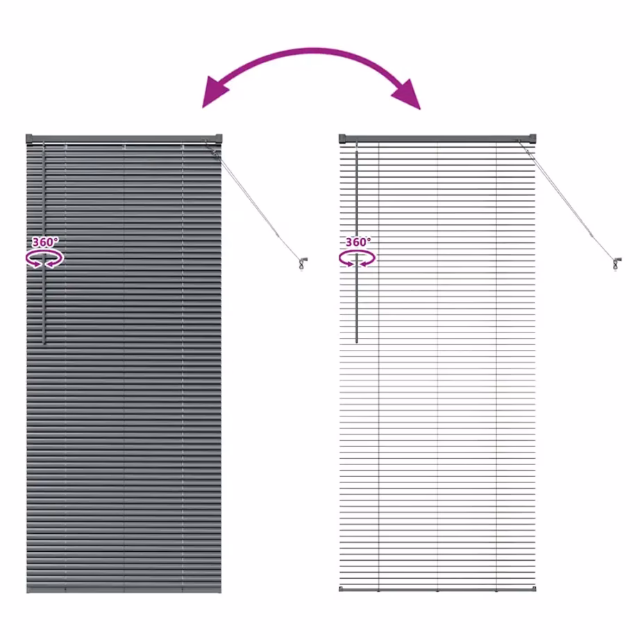 Veneetsia ruloo, tumehall alumiinium, 175 x 80 cm – 11