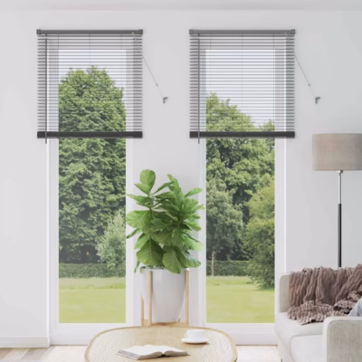 Alumiiniumist Veneetsia ruloo, tumehall, 220 x 80 cm, aknaraami sisse paigaldatav