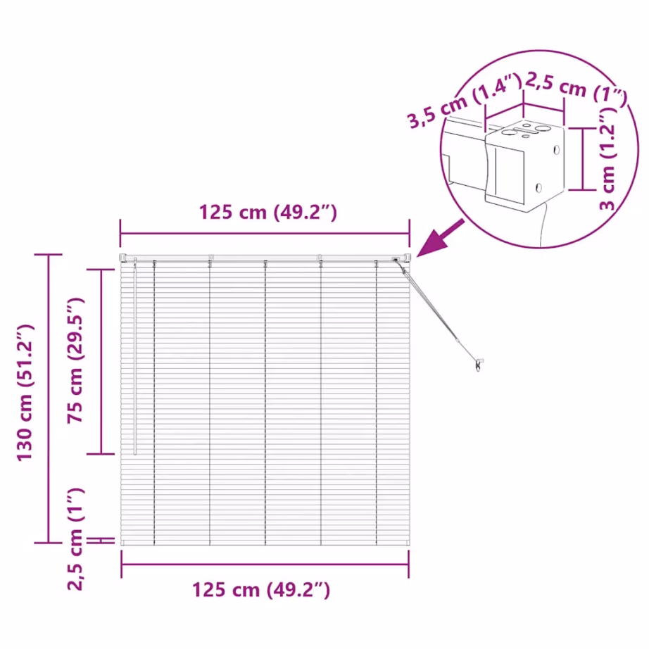 Veneetsia alumiiniumist ribakardin, tumehall, 130 x 125 cm – 13