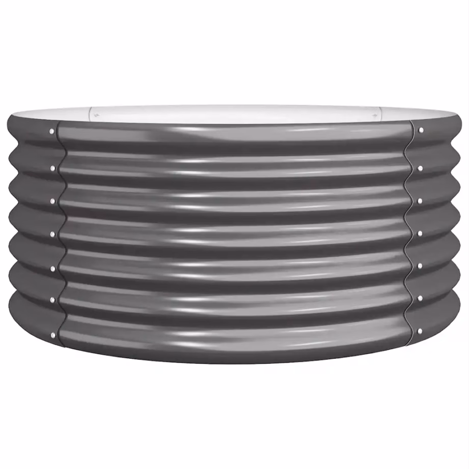 Ümmargune galvaniseeritud aia taimekast, antratsiithall, 80 x 36 cm – 2