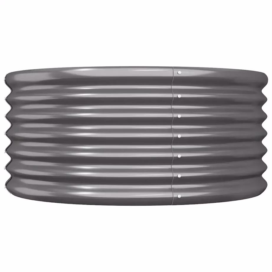 Ümmargune galvaniseeritud aia taimekast, antratsiithall, 80 x 36 cm – 3