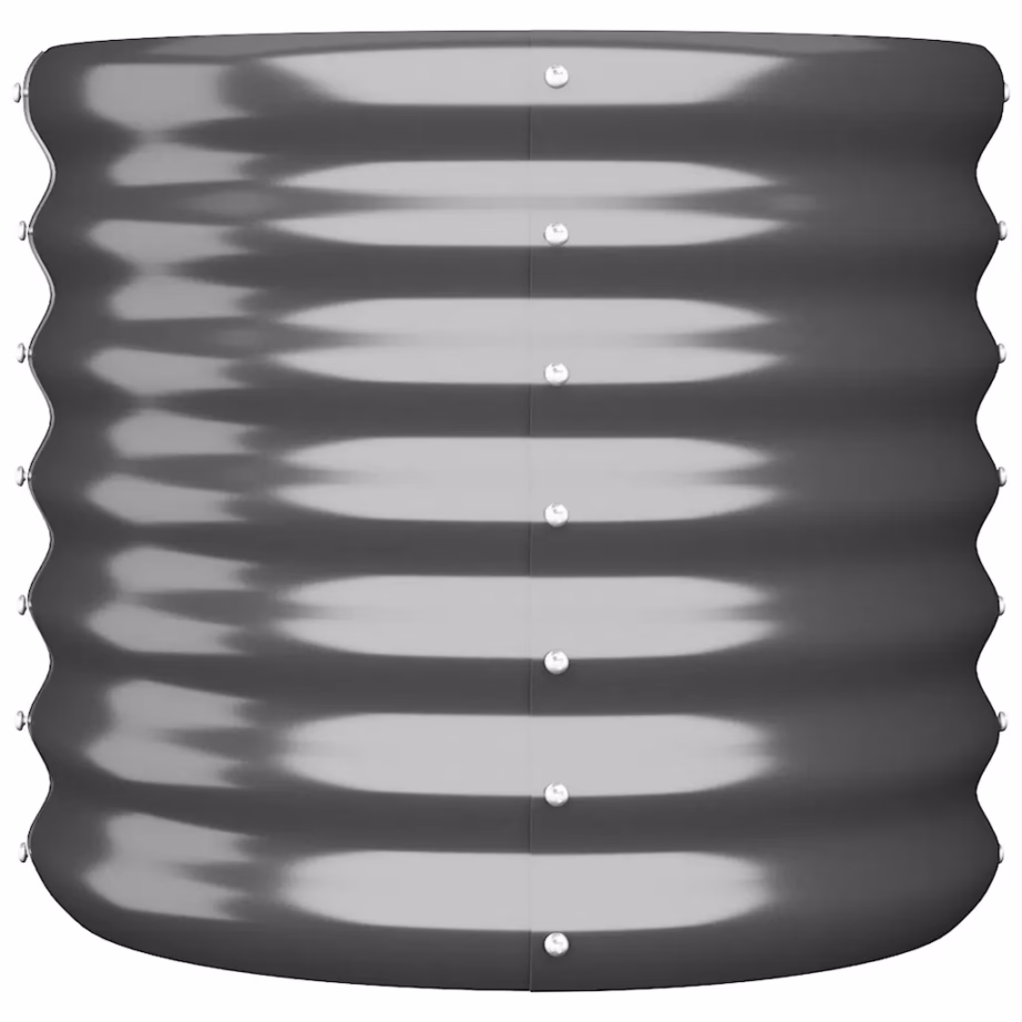 Ümmargune aia taimekast, galvaniseeritud teras, antratsiithall, 40 x 36 cm – 3