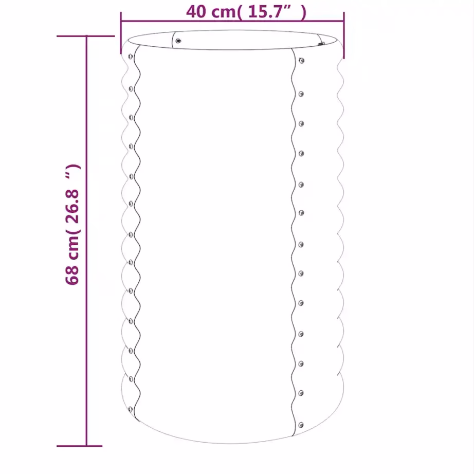 Ümmargune aia taimekast galvaniseeritud terasest, antratsiithall, 40 x 68 cm – 4