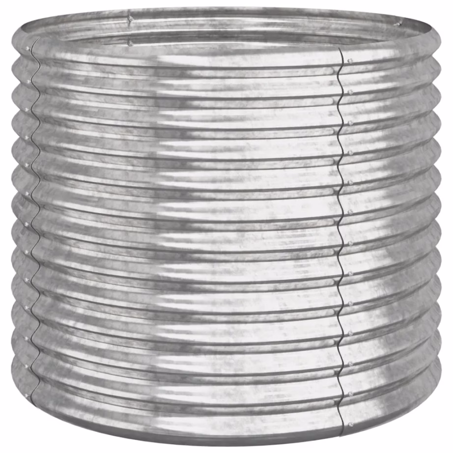 Ümmargune aia taimekast galvaniseeritud terasest, hõbedane, 80 x 68 cm – 2