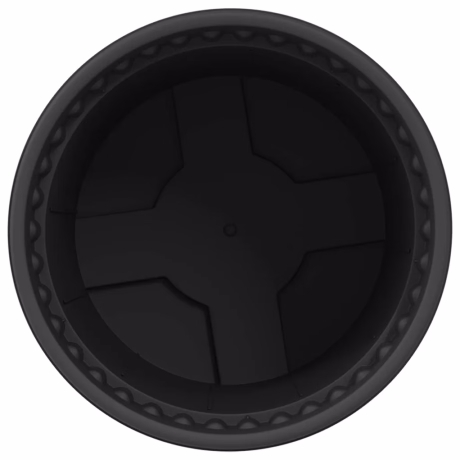 Ümmargune plastist lillepott drenaažiavadega, must, Ø 12,5 x 10 cm, 24 tk – 6