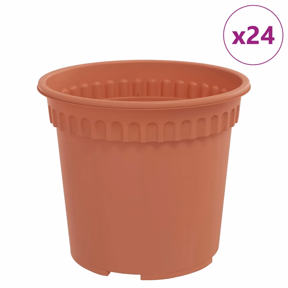 Ümmargune plastist lillepott drenaažiavadega, kohviroosa, Ø 15 x 12 cm, 24 tk – 2