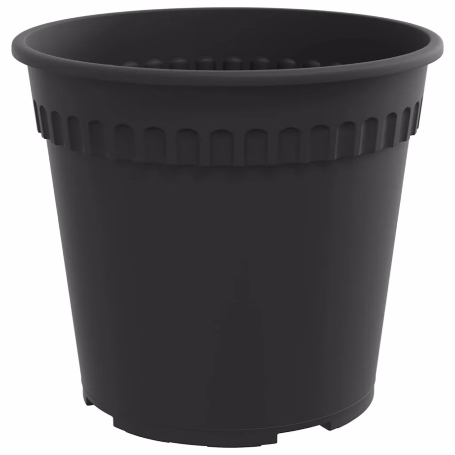 Ümmargune plastist lillepott, 24 tk, must, Ø 19 x 16 cm – 5