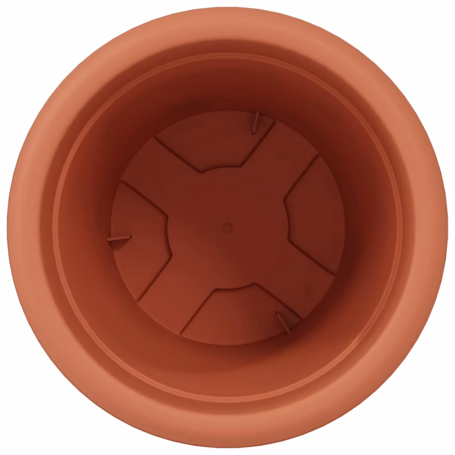 Ümmargune plastlillepott drenaažiavadega, kohviroosa, 24 tk, Ø 26 x 21,5 cm – 6