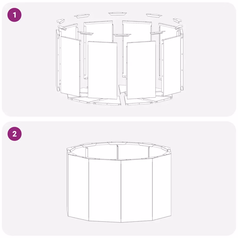Ümmargune terasest taimekast, oliivroheline, 60 x 60 x 35 cm – 8