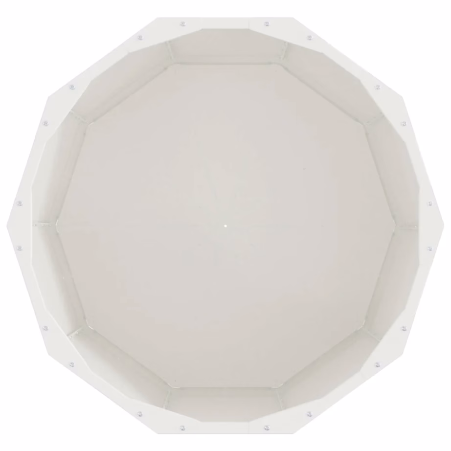 Ümmargune terasest taimekast, valge, 60 x 60 x 50 cm – 6