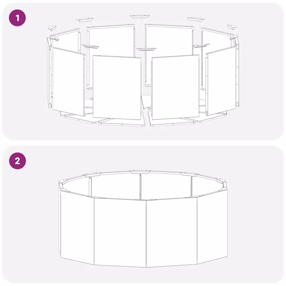 Ümmargune taimekast roostevärvi terasest, 90 x 90 x 35 cm – 10
