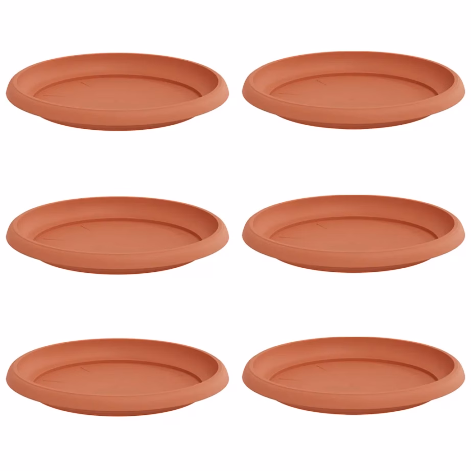 Ümmargused lillealused 6 tk, kohviroosa plastmass, Ø 21,5 cm – 2