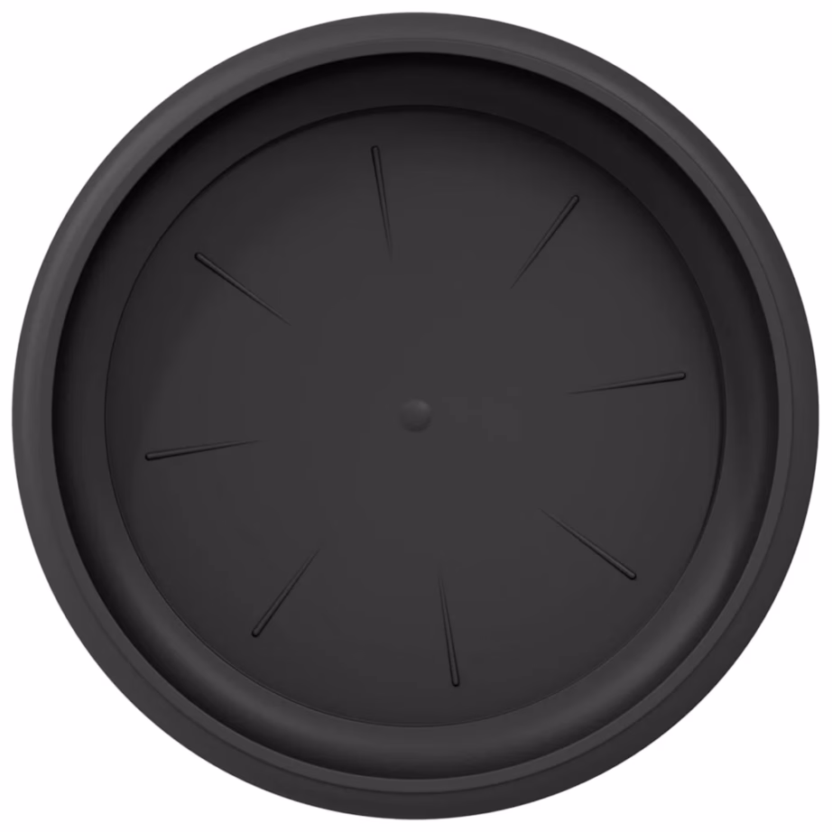 Ümmargused lillealused, 6 tk, must plastik, Ø 15,5 x 2 cm – 7