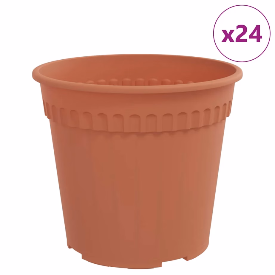 Ümmargused plastist lillepotid, kohviroosa, Ø 19 x 16 cm, 24 tk – 2