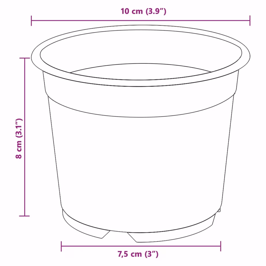 Ümmargused lillepotid äravooluavadega, terrakota plastmass, Ø 15 x 12,5 cm, 50 tk – 11