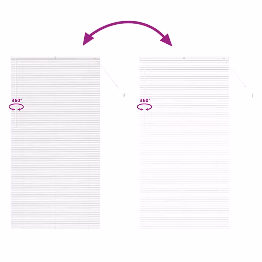 Veneetsia ribakardin valguse ja privaatsuse reguleerimiseks, valge alumiinium, 220 x 120 cm – 11