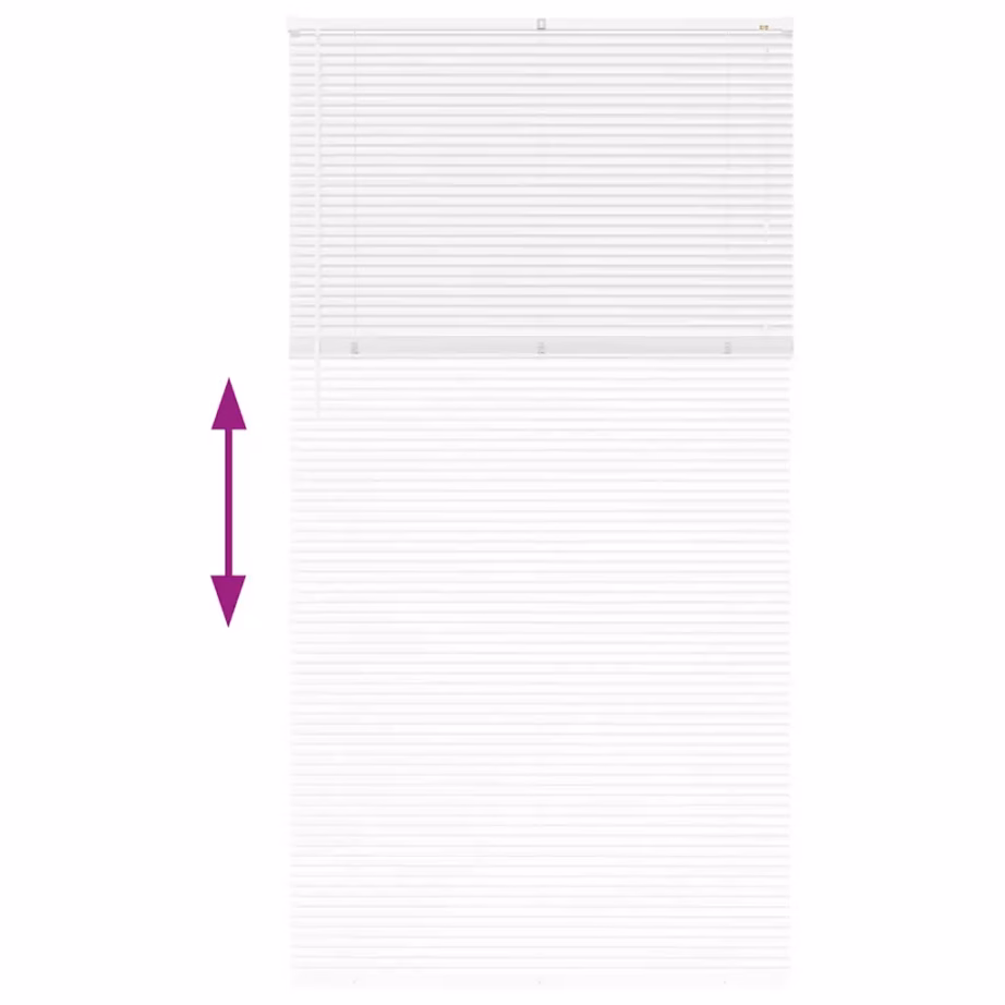 Veneetsia ribakardin valguse ja privaatsuse reguleerimiseks, valge alumiinium, 220 x 120 cm – 12