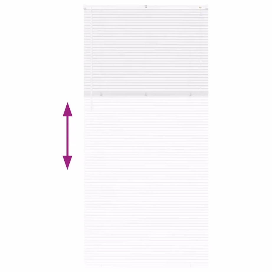 Valge alumiiniumist Veneetsia ruloo valguse ja privaatsuse reguleerimiseks, 220 x 105 cm – 12