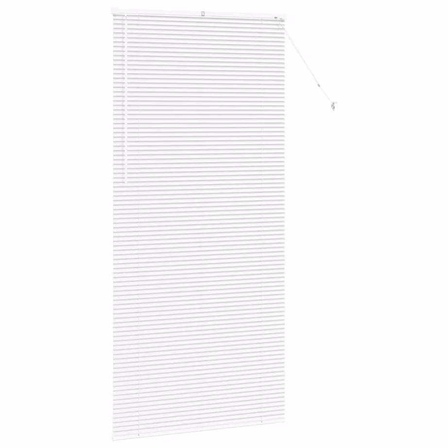 Valge alumiiniumist Veneetsia ruloo valguse ja privaatsuse reguleerimiseks, 220 x 105 cm – 5