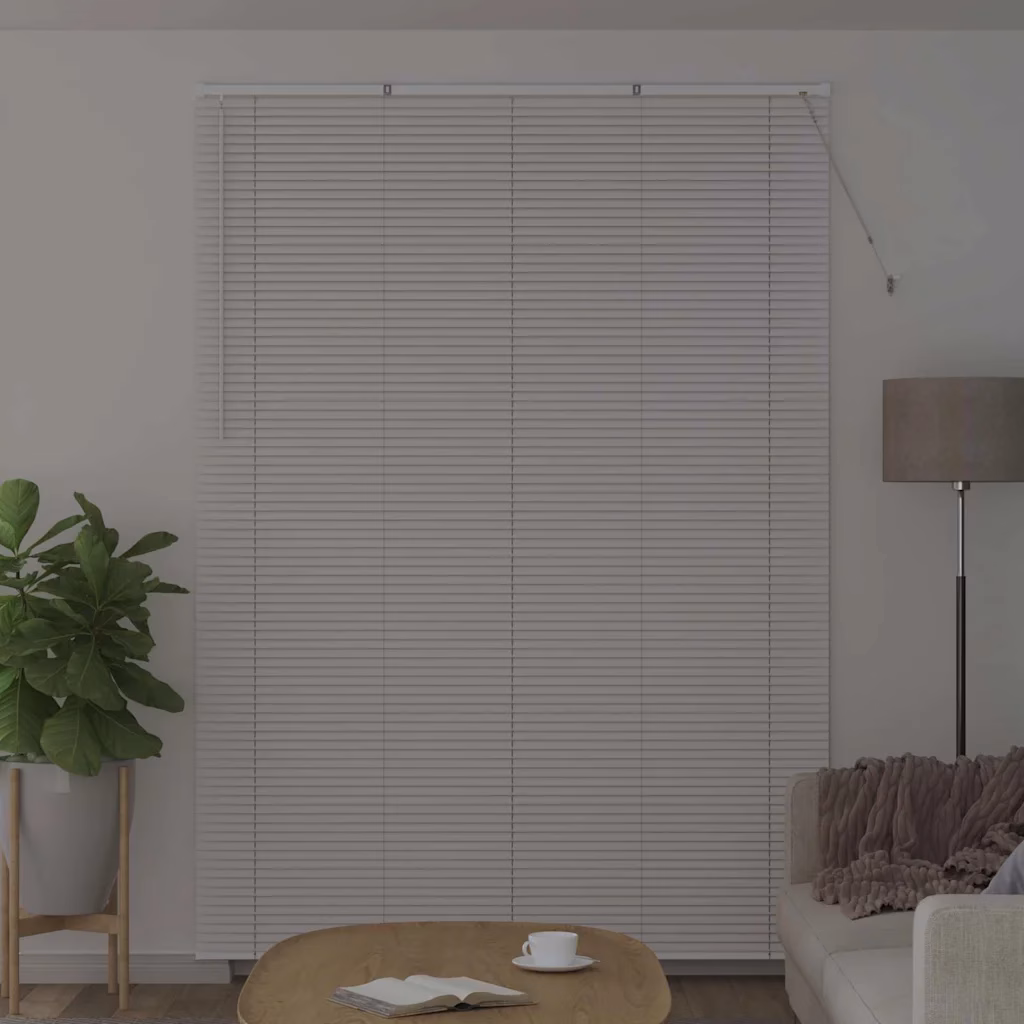 Valge alumiiniumist Veneetsia ruloo, 220 x 155 cm, siseruumidesse