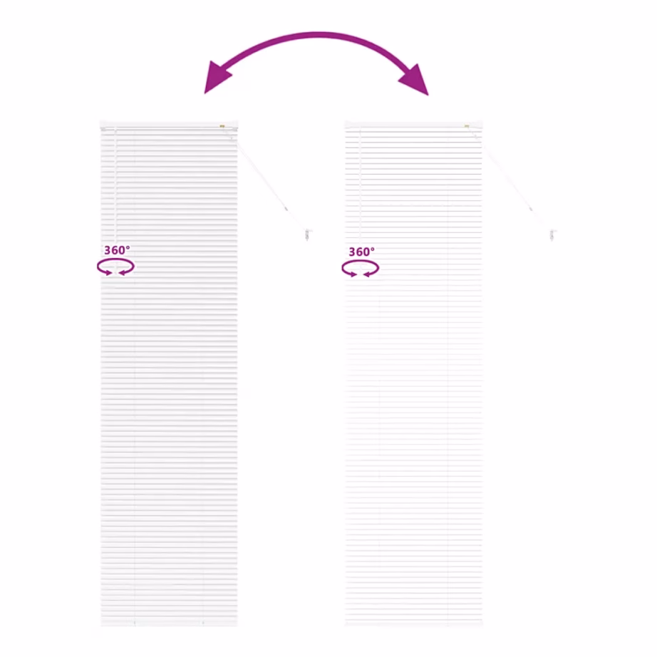 Veneetsia ruloo valguse ja privaatsuse reguleerimiseks, valge alumiinium, 220 x 55 cm – 11