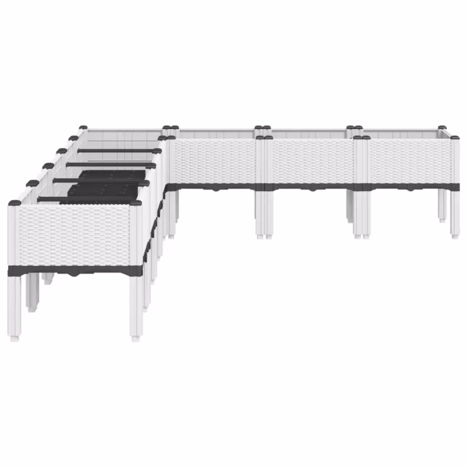 Jalgadel aia taimekast, valge PP, 200 x 160 x 42 cm – 4