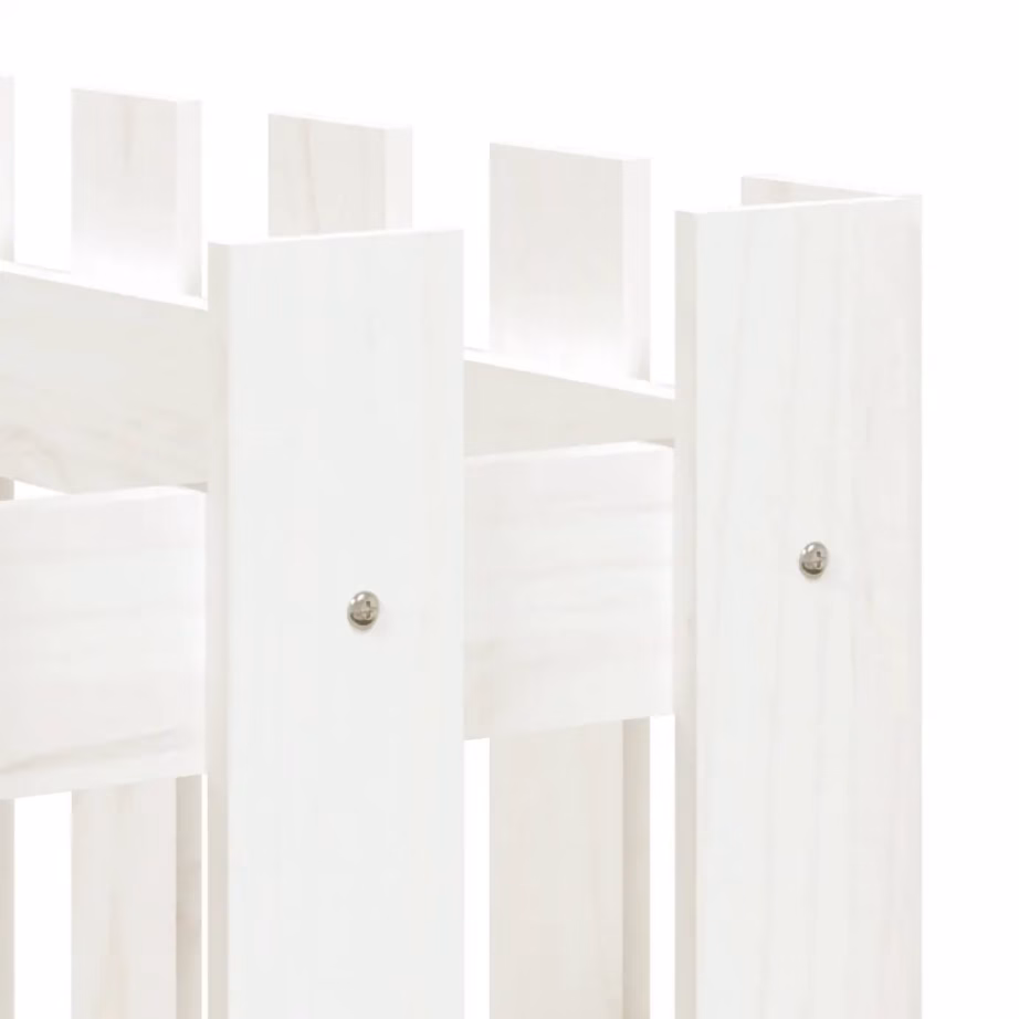 Valge aia disainiga kõrgendatud taimelava, männipuidust, 150 x 50 x 70 cm – 7