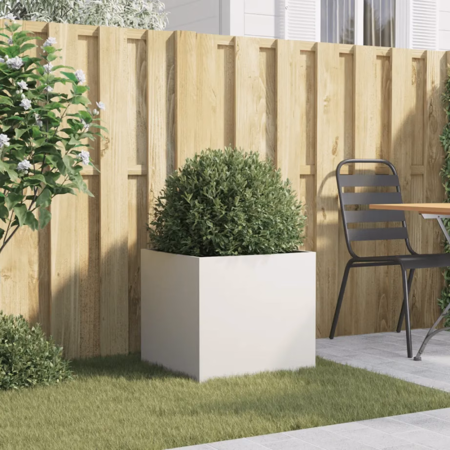 Valge külmvaltsitud terasest taimekast, 49 x 47 x 46 cm – 3