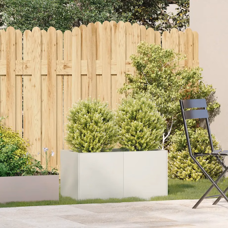 Valge külmvaltsitud terasest taimekast, avatud põhjaga, 80 x 40 x 40 cm – 3