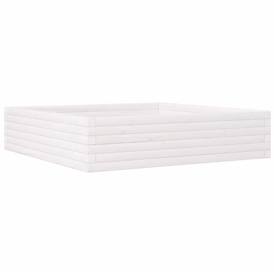 Valge männipuidust aia taimekast avatud põhjaga, 100 x 100 x 23 cm – 2
