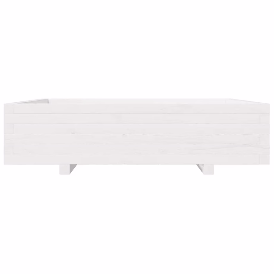 Valge männipuidust aia taimekast, 100 x 100 x 26,5 cm – 5