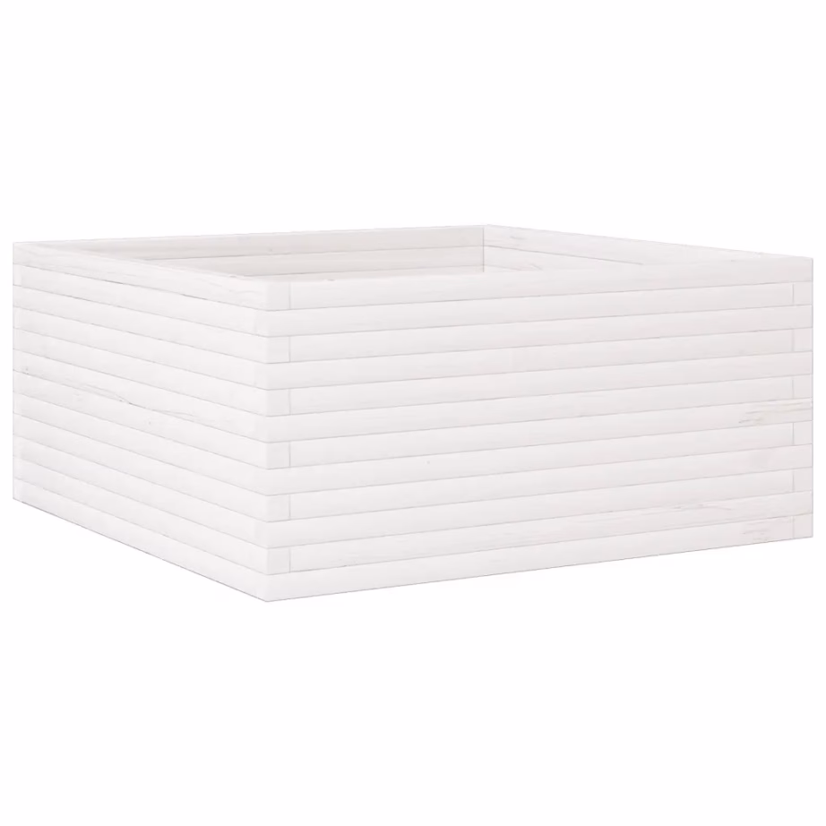 Valge männipuidust aia taimekast, 100 x 100 x 46 cm – 7