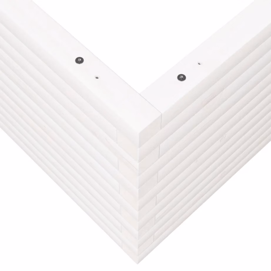 Valge männipuidust aia taimekast, 100 x 100 x 46 cm – 8